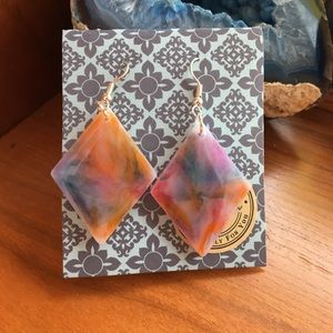 Earrings galaxy resin colorful handmade